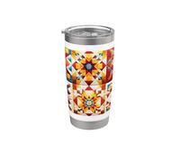 American Quilt Colorful Patchwork Quilting Quilter Cucito Bicchiere termico in acciaio inox doppia parete