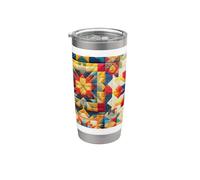 American Quilt Colorful Patchwork Quilting Quilter Cucito Bicchiere termico in acciaio inox doppia parete