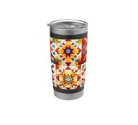 American Quilt Colorful Patchwork Quilting Quilter Cucito Bicchiere termico in acciaio inox doppia parete