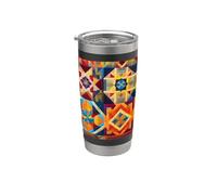 American Quilt Colorful Patchwork Quilting Quilter Cucito Bicchiere termico in acciaio inox doppia parete
