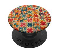 American Quilt Colorful Patchwork Quilting Quilter Cucito PopSockets PopGrip Adesivo