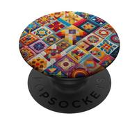American Quilt Colorful Patchwork Quilting Quilter Cucito PopSockets PopGrip Adesivo