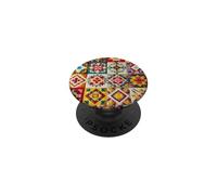 American Quilt Colorful Patchwork Quilting Quilter Cucito PopSockets PopGrip Adesivo