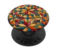 American Quilt Colorful Patchwork Quilting Quilter Cucito PopSockets PopGrip Adesivo