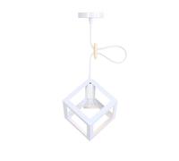 American Retro Metal E27 Vine Color Chandelier Lampshades, Industrial Style Decorative Pendant Lights, Ceiling Lantern for Daily Home(Bianco,6.3in)