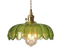 American Retro Style Chandelier Creative Flower-Shaped Glass Pendant Lamp Lampshade Flush Mount Ceiling Lighting Fixtures | Balcony, Restaurant, Hotel Decoration Hanging Light
