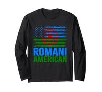 American Romani | Roma Traveller & Bandiere USA Distressed Maglia a Manica