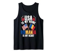 American Romanian Pride USA è la mia casa Romania Il Mio Cuore Canotta