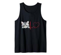 American Shorthair Cat Heartbeat ECG Gatti e Amanti dei Gattini Canotta