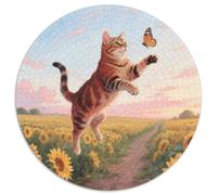 American Shorthair Rundes 1000 Puzzle Animals Rundes Puzzle Familienpuzzle Erwachsene Anspruchsvoll Puzzle Für Erwachsene Und Kinder Reisegeschenke 1000pcs (67.5x67.5cm)