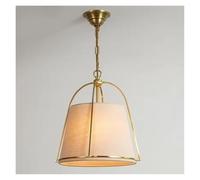 American Simple Dining Room Cloth Chandelier Minimalist Restaurant Creative LED Light Bedroom Cloth Study Pendant Lamp