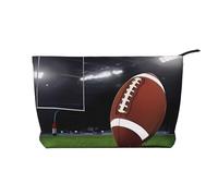American Soccer (1) Borsa per il trucco in velluto a coste con chiusura a cerniera, multifunzione, 22 x 7 x 17 cm, per viaggi, campeggio, vacanze, fitness, Nero , Taglia unica