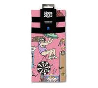 American Socks | Calze American Pie | Lungo Medio-Alto, Due Taglie, Design Locale a Barcellona | 67% Coolmax® | Uomo o Donna | Mezza Canna Unisex, Rosa, S/M