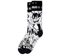 American Socks | Calze Evil Cat | Lungo Medio-Alto, 2 Taglie | 67% Composition Coolmax | Progettate a Barcellona | Calze Mezza Canna Unisex, Bianco | Nero, S/M
