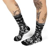 American Socks | Calze Hella Hot | Lungo Medio-Alto, 2 Taglie | Progettate a Barcellona | Composizione 67% Coolmax | Uomo o Donna | Calze Mezza Canna, Nero , S/M