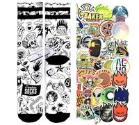 American Socks calzini Signature series calzettini sportivi colorati disegnati tubolari basket Skate 1 paio + pack 10 stickers casuali (IT, Testo, L, Regular, Regular, worth it)