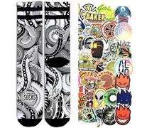 American Socks calzini Signature series calzettini sportivi colorati disegnati tubolari basket Skate ORIGINALE + pack 10 stickers casuali (IT, Testo, L, Regular, Regular, Python e stick)