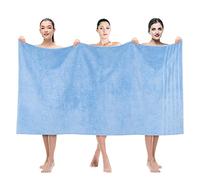American Soft Linen Asciugamani da bagno grandi Jumbo, 100% cotone, 35 x 70 cm, asciugamani da bagno turco di lusso oversize per bagno, spiaggia e piscina, blu cielo