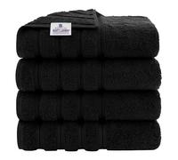 American Soft Linen Lussuoso set di 4 asciugamani da bagno, 600 g/m², 100% cotone turco, asciugamani da bagno, 68 x 137 cm, extra large, teli neri