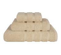 American Soft Linen Set di 3 asciugamani premium, 1 asciugamano da bagno, 1 asciugamano per le mani, 1 salvietta, 600 g/m², 100% cotone, asciugamani turchi per bagno, set di asciugamani beige