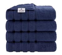 American Soft Linen Set di 4 asciugamani da bagno, 600 g/m², 100% cotone, asciugamani da bagno turchi per bagno, asciugamani da doccia extra large, 68,6 x 137,2 cm, blu navy