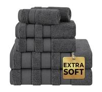 American Soft Linen Set di asciugamani da bagno, collezione Salem, 100% cotone turco pettinato, 6 pezzi, morbidi assorbenti, 2 asciugamani da bagno, 2 asciugamani per le mani, 2 asciugamani da bagno,