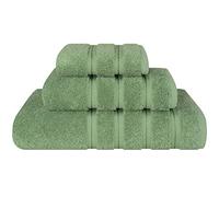 American Soft Linen Set di asciugamani da bagno in cotone turco, massima morbidezza e assorbenza, qualità alberghiera e spa, verde salvia, set di 3 asciugamani da bagno