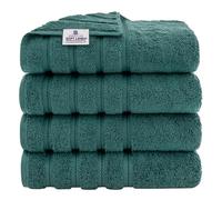 American Soft Linen Set di asciugamani in cotone turco di alta qualità per hotel e spa per la massima morbidezza e assorbenza (set di 4 asciugamani da bagno, blu coloniale)