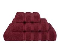 American Soft Linen Set di Asciugamani Premium da 3 Pezzi, 1 Asciugamano da Bagno, 1 Asciugamano per Le Mani, 1 salvietta, Asciugamani turchi in 100% Cotone per Il Bagno, Set di Asciugamani Rosso