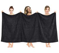 American Soft Linen Telo da bagno oversize 40 x 80 cm, extra large per bagno, 600 g/m² 100% cotone turco Jumbo asciugamano da bagno per adulti, telo da bagno nero