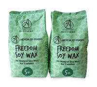 American Soy Organics Freedom - Perline di cera di soia per realizzare candele, senza paraffina, senza cera d'api, per candele contenitori, lumini e cera fusa, 4,5 kg