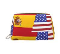 American Spagna Bandiera In Pelle Palmare Cerniera Trucco Sacchetto Organizzatore Portafoglio Grande Capacità Viaggio Makeup Bag Articoli da toeletta, bianco, Taglia unica