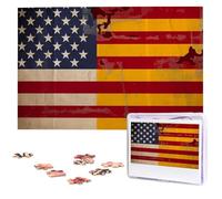 American Spagna Bandiera Jigsaw Puzzle 1000 Pezzi Puzzle in Legno Puzzle Immagine Personalizzata Puzzle Personalizzato Jigsaw Puzzle per Matrimonio Adulto