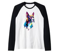 American Staffordshire Terrier Amante Pop Art Pitbull Terrier Maglia con Maniche Raglan