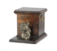 Art-Dog Urna in legno American Staffordshire Terrier per cremazione, ceneri di cane