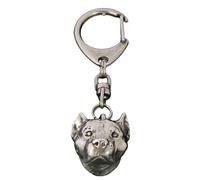 American Staffordshire Terrier, Amstaff - Portachiavi In Argento Con Cane