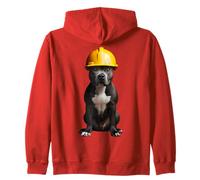 American Staffordshire Terrier Dog Yellow Hard Hat Casco Felpa con Cappuccio