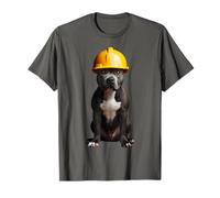 American Staffordshire Terrier Dog Yellow Hard Hat Casco Maglietta