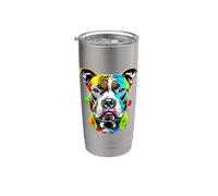 American Staffordshire Terrier Pop Art e Splash Art Bicchiere termico in acciaio inox doppia parete