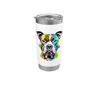 American Staffordshire Terrier Pop Art e Splash Art Bicchiere termico in acciaio inox doppia parete