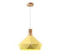 American Style Color Chandelier, Fashion with Wood Hanging Lamp, Flush Mount Ceiling Pendant Lights, Minimalist Nordic Lighting Fixture for Restaurant, Dining Room, Bedroom, Kitchen, Bar(Yellow