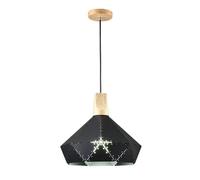 American Style Color Chandelier, Fashion with Wood Hanging Lamp, Flush Mount Ceiling Pendant Lights, Minimalist Nordic Lighting Fixture for Restaurant, Dining Room, Bedroom, Kitchen, Bar(Dark)