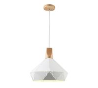 American Style Color Chandelier, Fashion with Wood Hanging Lamp, Flush Mount Ceiling Pendant Lights, Minimalist Nordic Lighting Fixture for Restaurant, Dining Room, Bedroom, Kitchen, Bar(White)