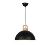 American Style Color Chandelier, Semi-Circular Creative Pendant Lights, Fashion with Wood Hanging Lamp, E27 Base, Metal Lampshade, Ideal for Balcony, Restaurant, Dining Room, Bedroom, Kitchen,