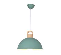 American Style Color Chandelier, Semi-Circular Creative Pendant Lights, Fashion with Wood Hanging Lamp, E27 Base, Metal Lampshade, Ideal for Balcony, Restaurant, Dining Room, Bedroom, Kitchen,