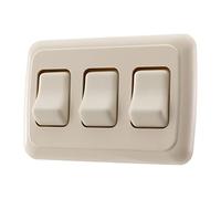 American Technology Components Triple SPST On-Off Switch con Bezel, 12 Volt, per RV, Trailer, Camper (Almond)