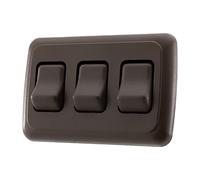American Technology Components Triple SPST On-Off Switch with Bezel, 12-Volt, for RV, Trailer, Camper (Brown)