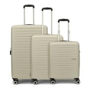 American Tourister Aerojoy 4 ruote Set di valigie 3 pezzi con piega di espansione beige