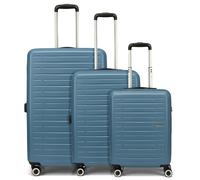 American Tourister Aerojoy 4 ruote Set di valigie 3 pezzi con piega di espansione blu