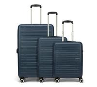 American Tourister Aerojoy 4 ruote Set di valigie 3 pezzi con piega di espansione blu